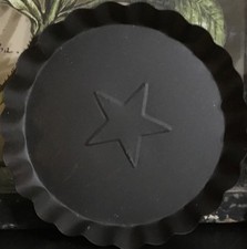 Set 2- 5  Primitive Rusty Candle Pan Primitive Rusty Plate Fluted Candle Pan
