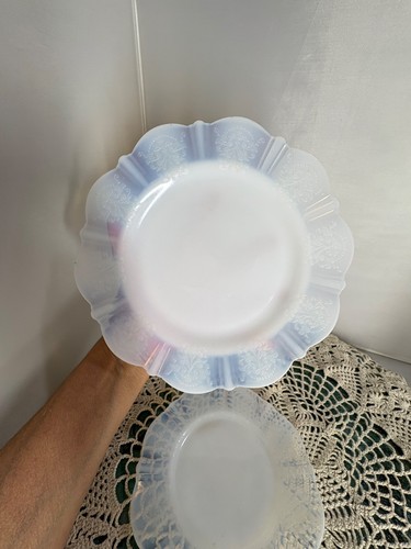 American Sweetheart Monax White Depression Glass Plate 2pc Macbeth Evans Co. - Picture 5 of 14