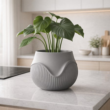 Wavy Ribbed Planter Pot Modern Indoor Plant Pot Decorative Flower Pot 3 Sizes