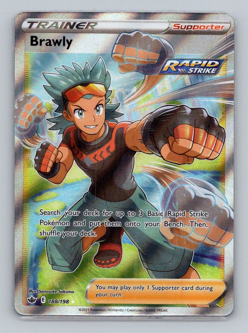 Brawly (Full Art) 188/198 Ultra Rare SWSH06: Chilling Reign NM Pokemon