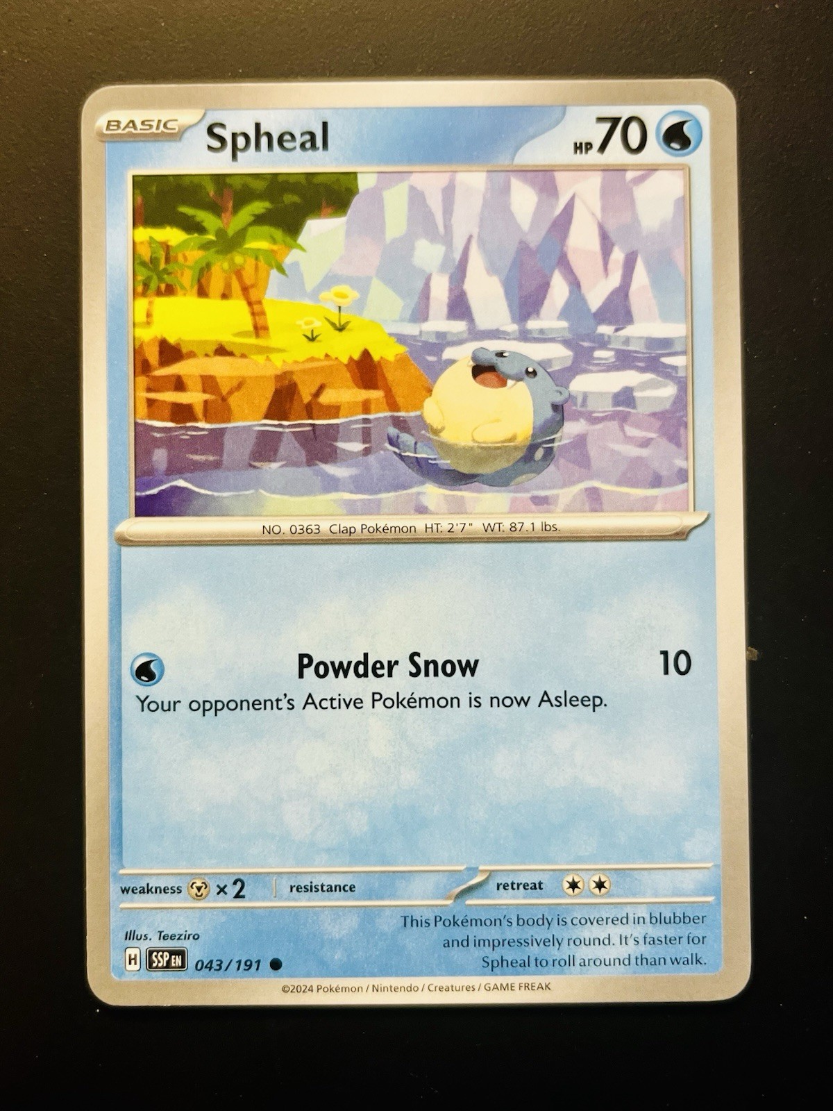 Pokemon TCG Surging Sparks Spheal 43/191 Common NM Pack Fresh Playset 4 Cards