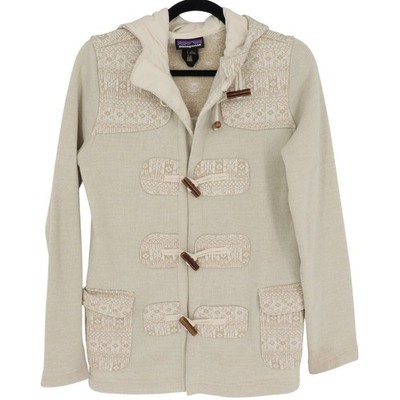 Patagonia Better Sweater Icelandic Jacket Size S Ivory Coat Hooded Toggle Button