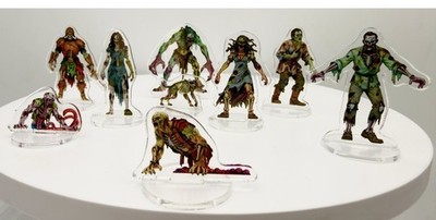Flatforge 2D Flat Minis Zombie Set x9 DnD RPG Tabletop Miniaturen Made in UK