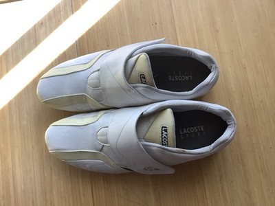 Lacoste Protect LA SPM White Leather  Strap Sneakers - Men's Size 11.5 US
