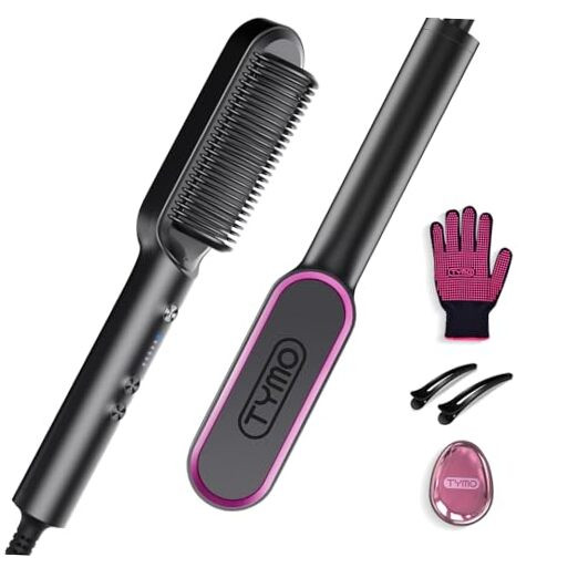 Hair Straightening Brush with Floating Ceramic Plates for Smooth Frizz-Free Styling  -image