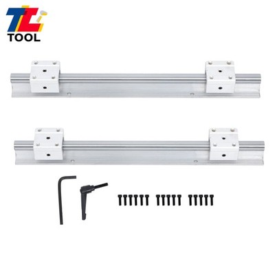 SBR16 400mm Fully Supported Linear Rail Guide w/4 PCS SBR16UU Blocks for DIY CNC