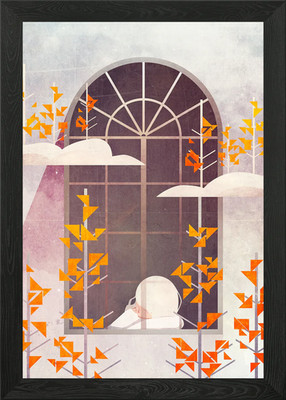 Outside The Window Framed Wall Art Poster Canvas Print Picture