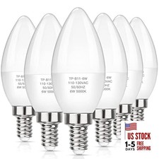 E12 LED Candelabra Light Bulbs 60W Equivalent 5000K 600 Lumen Daylight White