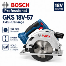 Bosch GKS 18V-57 Professional Akku-Kreiss&auml;ge 18V 165mm 57mm SOLO OVP