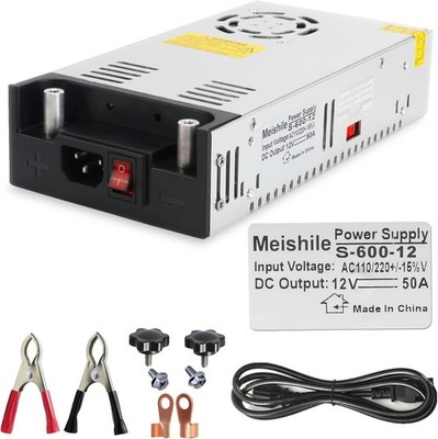 Schaltnetzteil DC 12V 50A 600W DIY Clips Transformator 230V AC zu DC Industri...