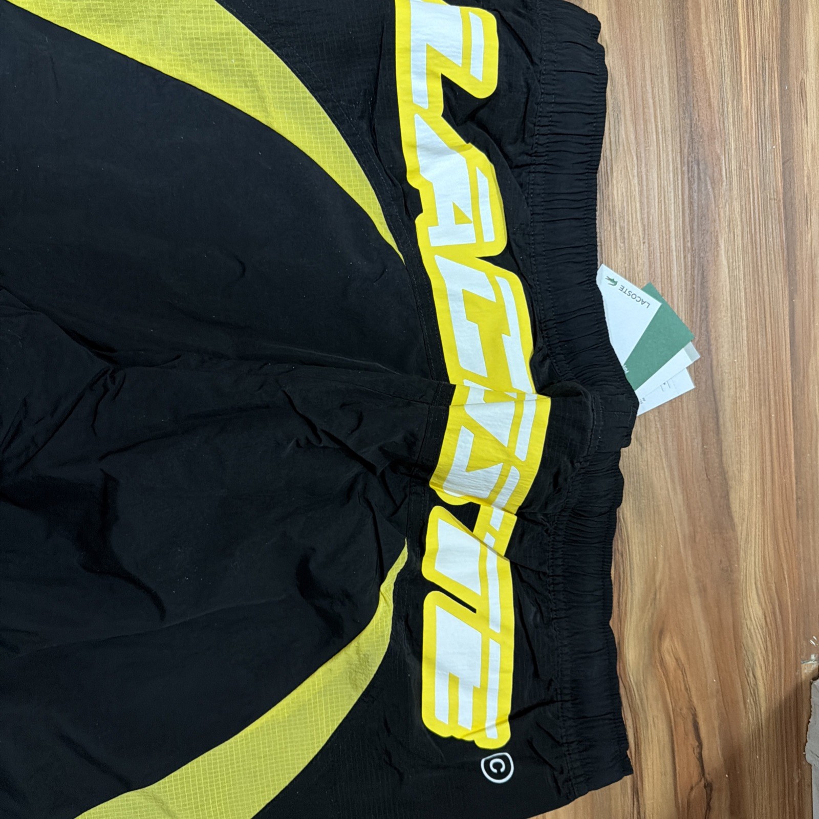 Lacoste Mens Héritage Regular Fit Colorblock Trackpants XL Black/yellow  thumbnail 8