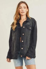 Jackets Trendsi Distressed Denim Jacket Women's Everyday Layering Jean Jacket -