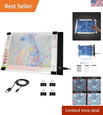 A4 LED Light Pad - Ultra Slim Tracing and Sketching Light Box with Clips