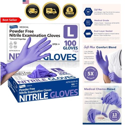 Disposable Nitrile Gloves 100ct Food Safe Exam Medical Powder Free