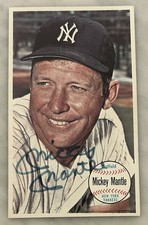 1964 TOPPS GIANTS MICKEY MANTLE AUTOGRAPH SIGNED ON CARD #25 YANKEES HOF JSA