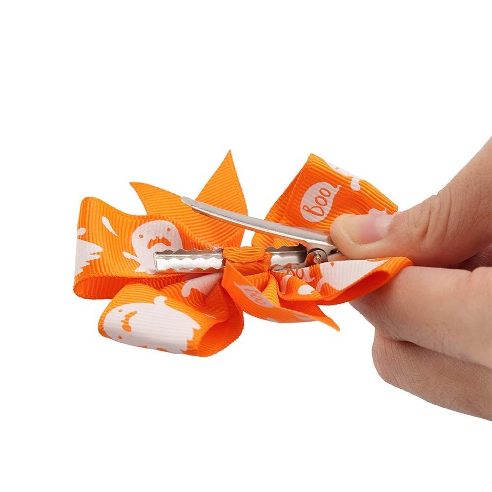 12 piezas 🕸️🕷.▥� � 🎃+ ̊Diadema Halloween Diadema Infantil Calabaza Diadema Moño Pinzas para el cabello Foto 3 de 4