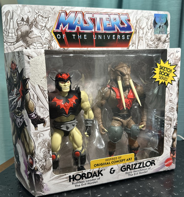 In Stock! Masters of the Universe Origins Sketchbook Series Hordak & Grizzlor