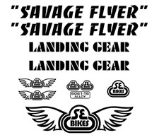SE Racing "Savage Flyer" BMX decal Vinyl kit with Landing Gear fork *USA MADE*