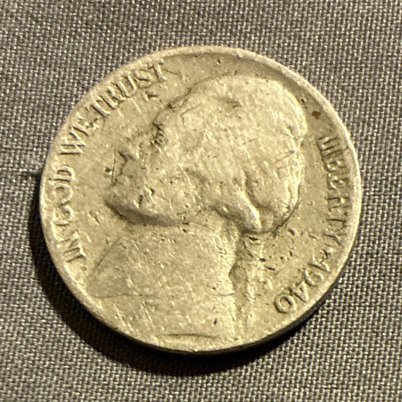 1940 Jefferson Nickel 5C Philadelphia Business Strike Copper KM# A192