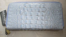 BRAHMIN Chambray  Melbourne Leather  Travel Clutch/Wristlet Powder Blue NWT