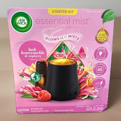 Air Wick Essential Mist Starter Kit (Diffuser + Refill), Lush Honeysuckle & Rasp