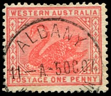 Western Australia 1905 1d Carmine Wreathed T York PMK