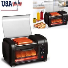 Roller Hot Dog Grill Oven Bun Toaster Warmer Machine Cooker Sausage Kitchen NEW