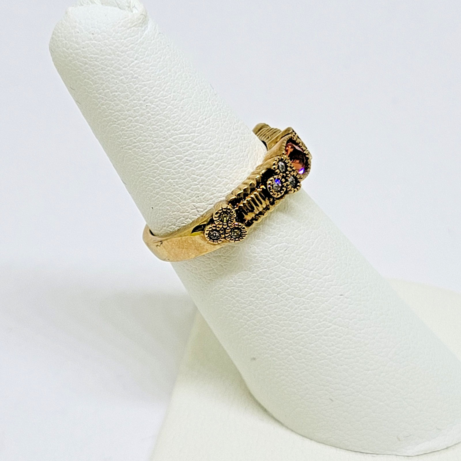 QVC 14k Clad Sterling Silver Multi Stone Band Ring ~ 6