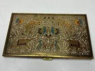 Vintage Volupte Compact Purse & Cigarette Case 1950’s Enamel Asian Animal Design