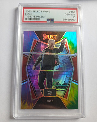 Panini 2022 Select WWE Edge Premier Level Tie-Dye Prizm #103 /25 PSA 10