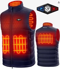 Heated Vest for Men 9V 16000mAh Battery Lightweight Electric Warm Cycling Jacket