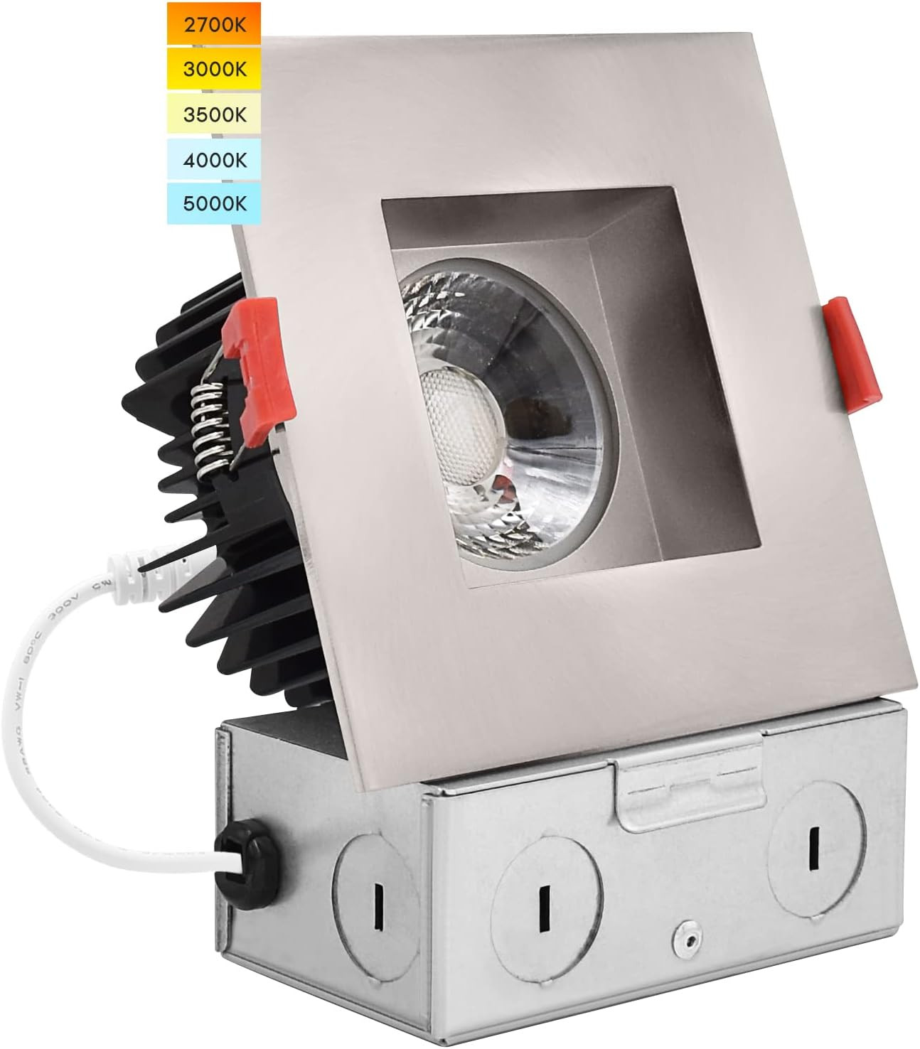 4" Led Recessed Lighting, 5 Color Options, Dimmable, Wet Rated