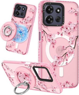 Cute Case for Moto G Power/Play 5G 2026/2025 for Women Girls - Funny Peach Bloss