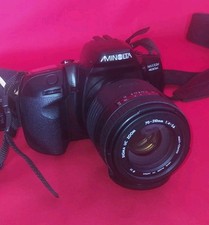 Minolta Maxxum 400si SLR 35mm SLR analoge + Sigma 70-210 mm lens & case WORKING