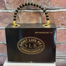 Saint Luis Rey Reserva Especial Empty Wood Cigar Box Rothchilde C Beaded Handle