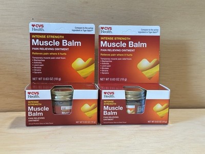 Lot 2-Cvs Health Intense Strength Muscle Balm Pain Ointment 0.63 Oz Ea