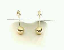 New 14k yellow Gold 5mm hollow ball earrings screw back fine gift jewelry