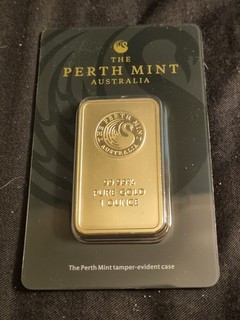 Perth Mint 1 oz .999 Kangaroo gold bar certified & sealed