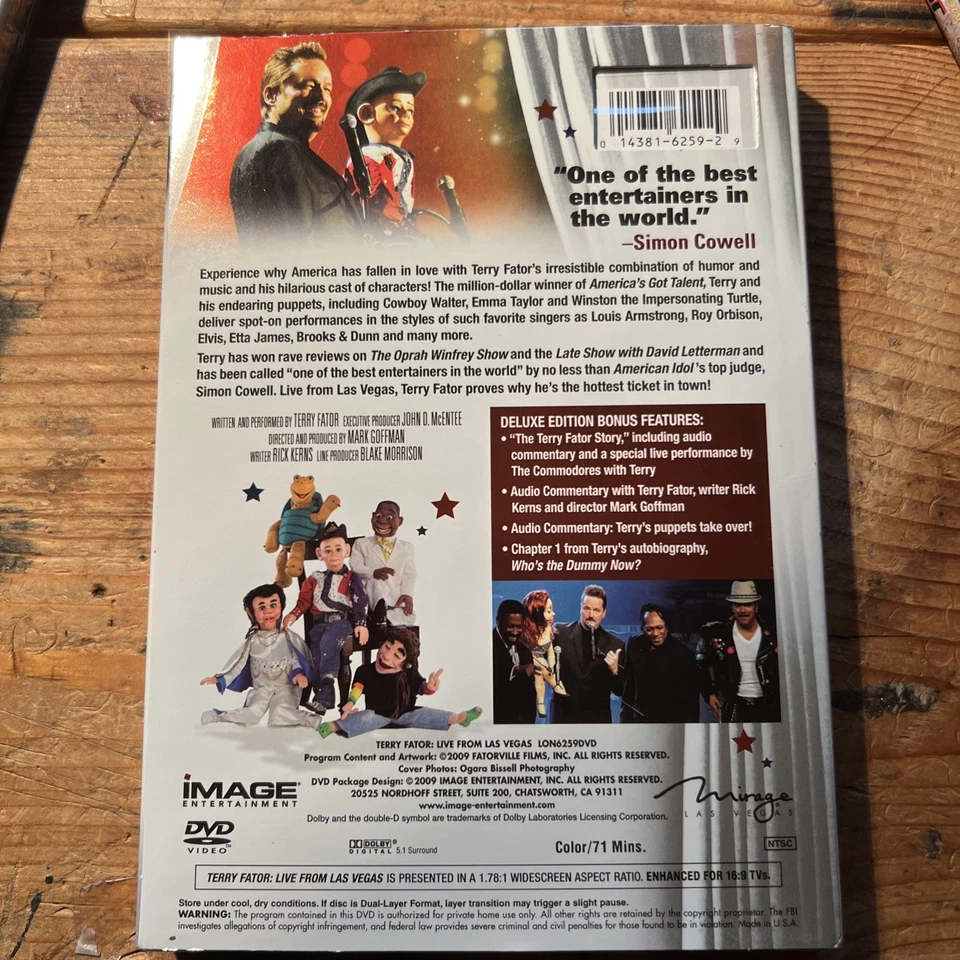 Terry Fator: Live From Las Vegas [The Mirage] (DVD) Sealed - Image 2 of 2