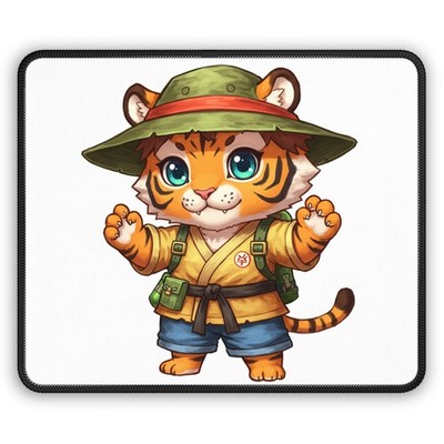 Cute Explorer Tiger Gaming Mouse Pad