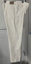  NWOT RALPH LAUREN SZ 18W WHITE COTTON JEANS DENIM CROPPED PANTS SP02 BB1