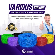 Cat6 Plenum CCA UTP ETL Ethernet Cable 23AWG 550MHz Internet Wire Multiple Color