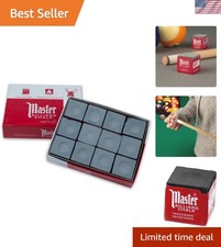 12-Cube Pool Cue Chalk Set - Professional Grey Chalk for Billiards Enthusiasts