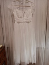 Lulus Regal Radiance L White Swiss Dot Tulle Bustier Ethereal Bridal Boho