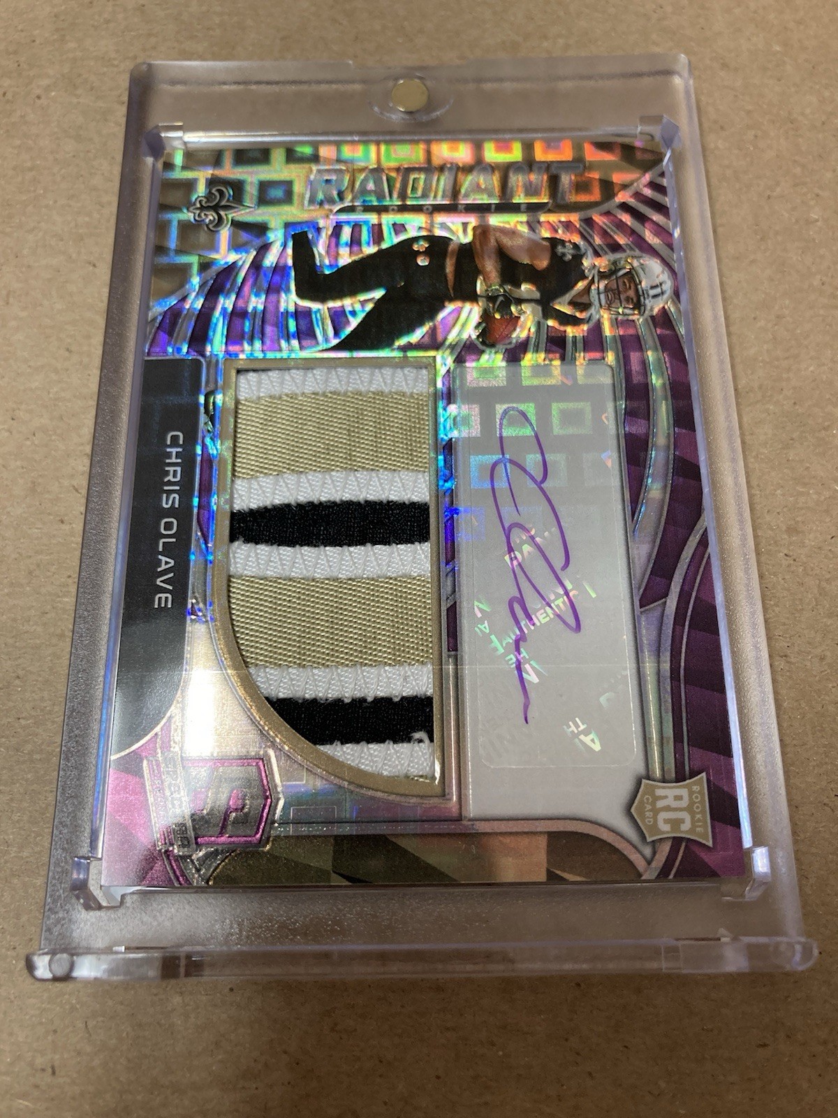 2022 Panini Spectra - Rookie Patch Auto Chris Olave Neon Purple Prizm 12/30