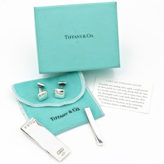 Tiffany & Co Sterling Silver Tie Clip Money Clip Cufflinks Lot of 3 #S5596 1