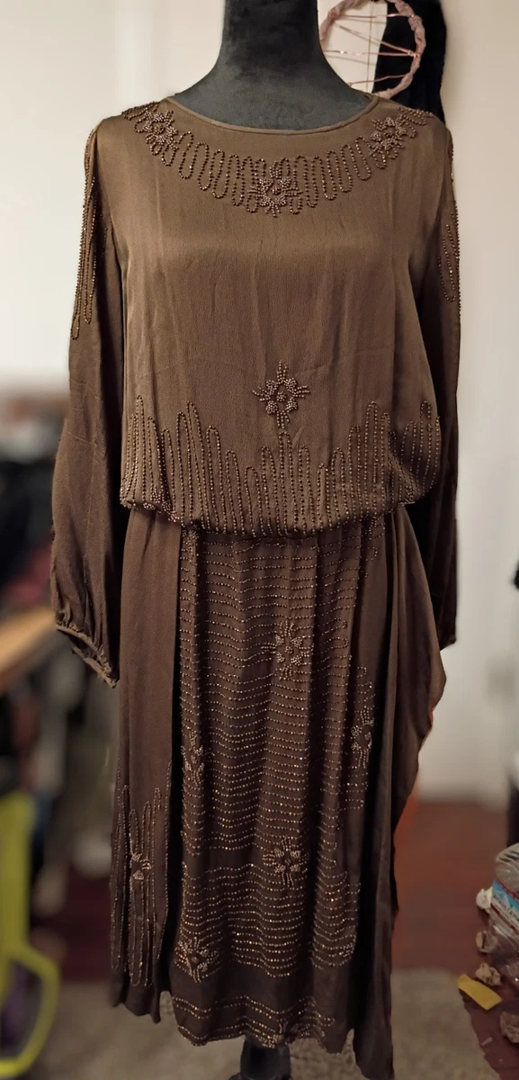 Flapper Brown Vintage Dresses 1920s Decade for sale | eBay