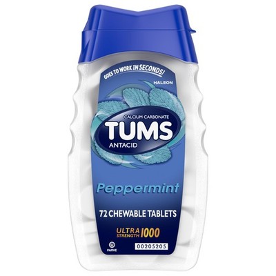 TUMS Ultra Strength Chewable Antacid Tablets for Heartburn Relief, 72 Count 