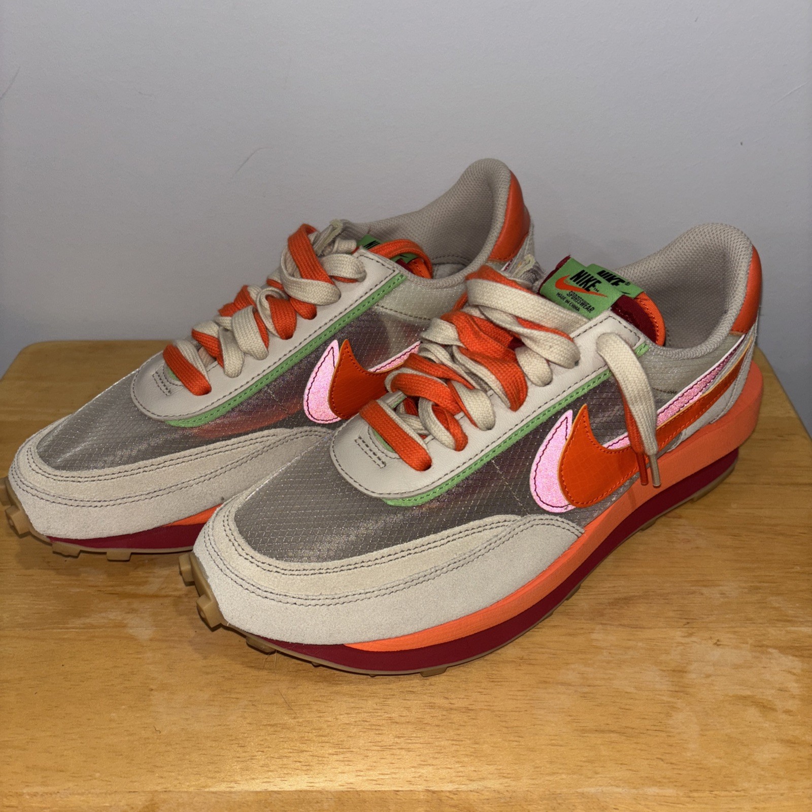 SACAI X NIKE Taglia 10 Nike sacai x Clot x LDWaffle Net arancione Blaze