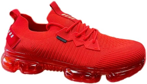 Zapatilla deportiva de malla tejida con burbujas de aire elásticas color rojo para hombre talla 6,5-11 - Imagen 2 de 5